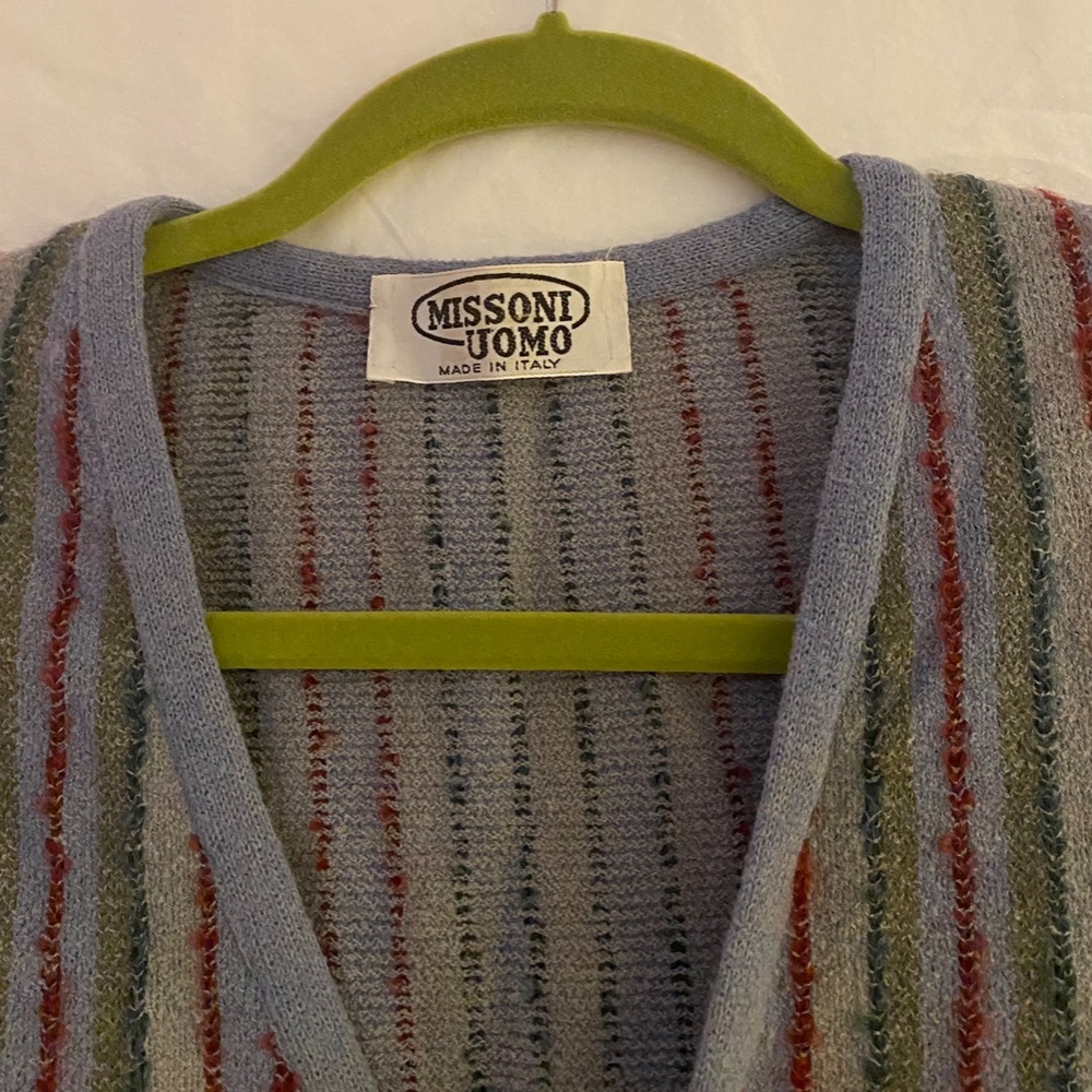 Vintage Missoni Uomo Mens Button Down Stripped Vest SM - Picture 2 of 2